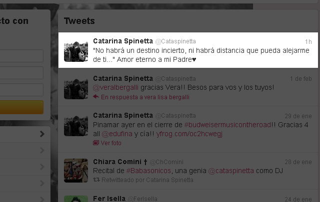 La emotiva frase que publicó Catarina. 