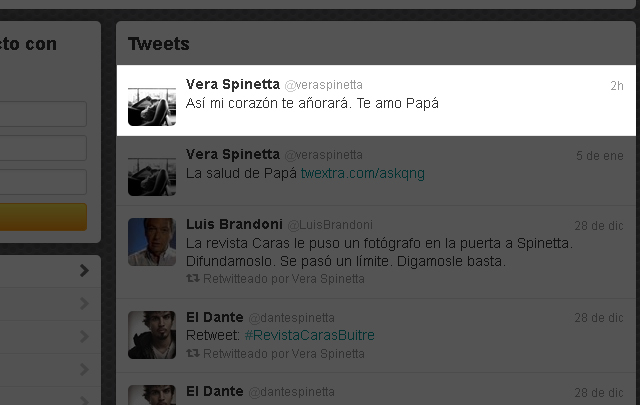 La emotiva frase que publicó Vera. 