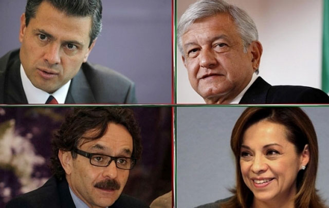 Peña Nieto, López Obrador, Vázquez Mota, y Quadri; los candidatos.