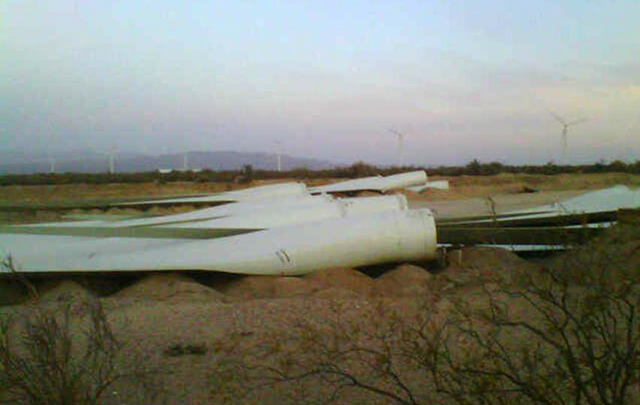 Aseguran que intentaron esconder las aspas bajo tierra. 