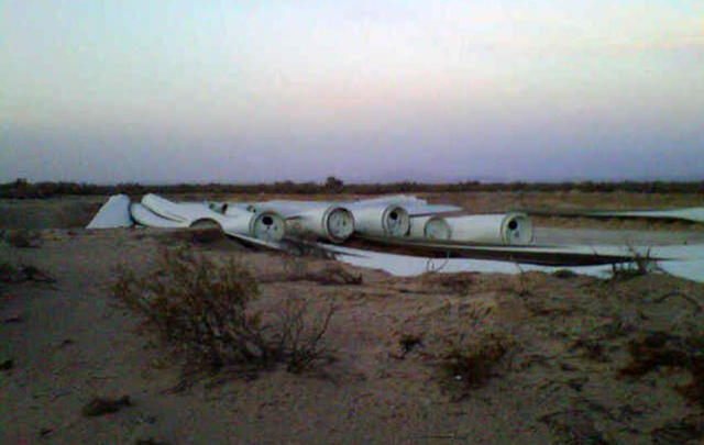 Aseguran que intentaron esconder las aspas bajo tierra. 