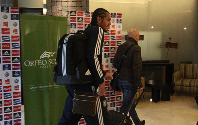 Los integrantes de la Selección llegaron al Hotel Orfeo Suites.