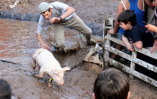 Los protagonistas de la prueba en plena carrera.