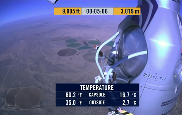 El salto de Felix Baumgartner.