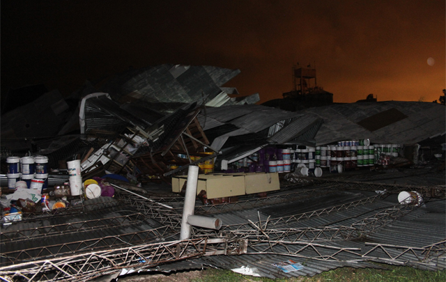 Así quedó la fábrica Sinteplast.