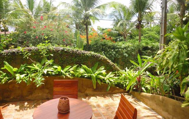 En la costa, los hoteles poseen frondosos y verdes jardines.