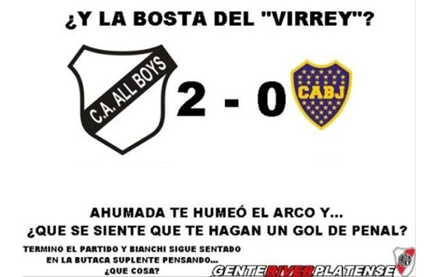 Las cargadas de los hinchas millonarios no se hicieron esperar.