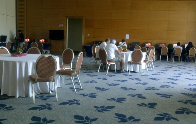 Sala de prensa y medios en el Hotel Sheraton de Viña del Mar.