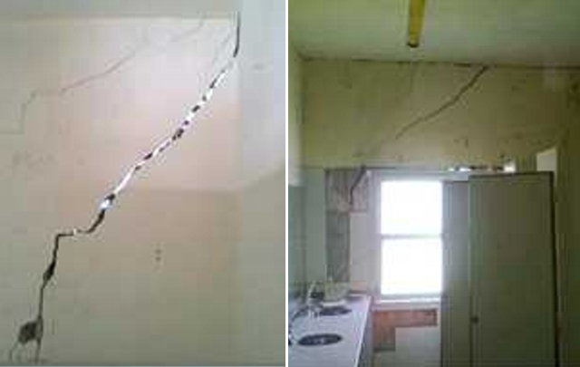 Así lucen las paredes del Ipem 112 de Sebastián Elcano.