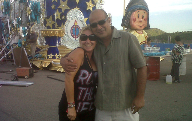 Celeste Benecchi y Eduardo Olivares en la previa del Carnaval de Río de San Luis.