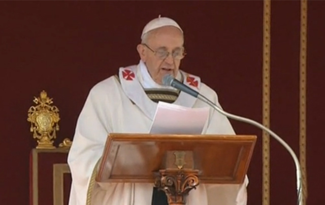 El Papa Francisco durante su homilía.