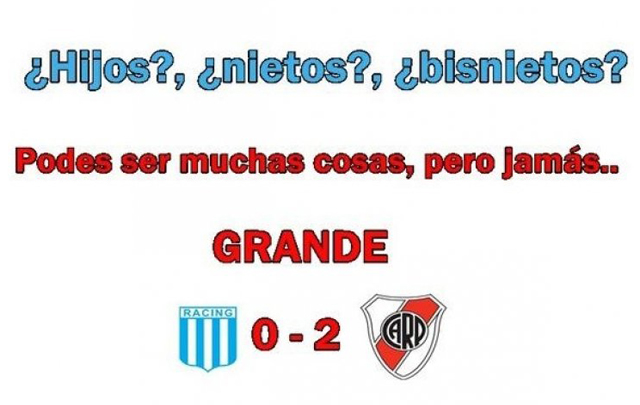 Las cargadas de River a Racing después de ganar el clásico.