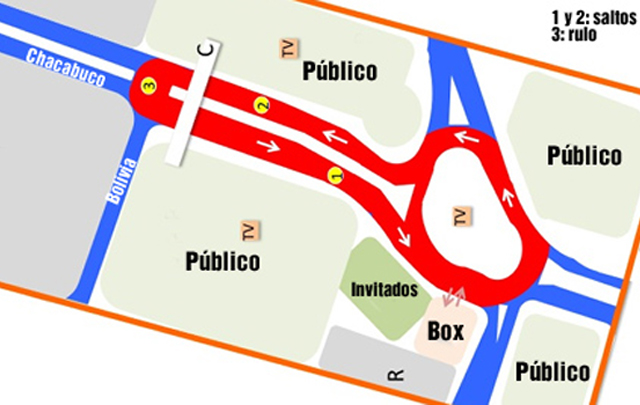 Los sectores delimitados para el público durante el Road Show.