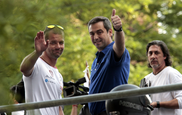 Loeb con Mestre, tras ser declarado ciudadano ilustre.