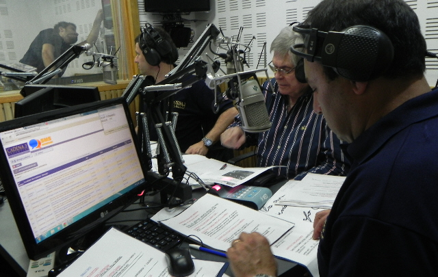 Los protagonistas de la cobertura del Rally en estudios.