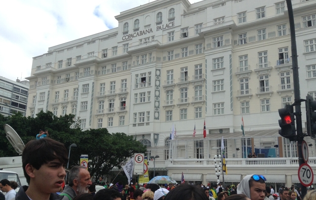 Hotel donde se alojó Cristina Fernández en Copacabana.