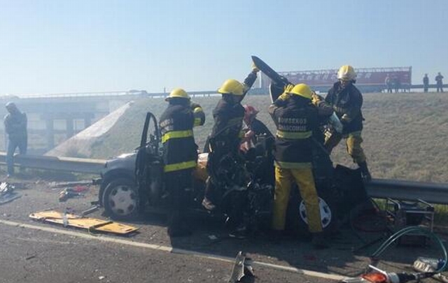 Choque múltiple en Ruta 2 (Foto: @C5N)
