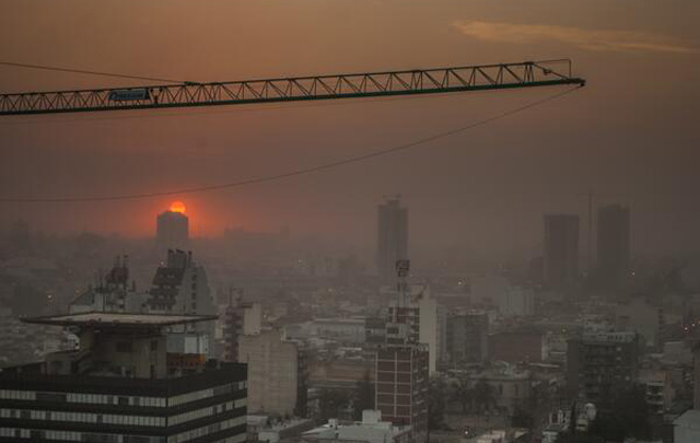 Así se ven las sierras desde la ciudad de Córdoba (Foto: @melocotoncita)