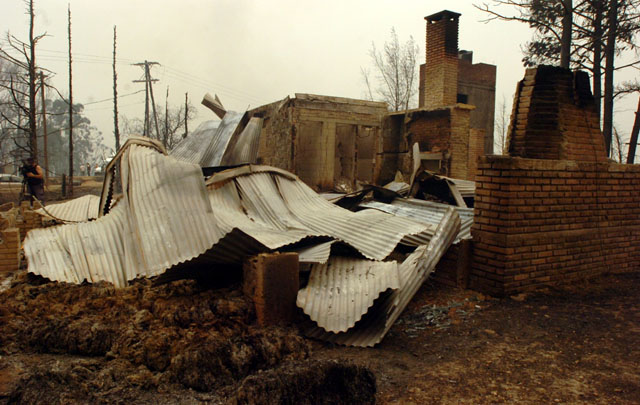 El fuego arrasó todo a su paso en Yacanto. 