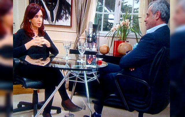 La jefa de Estado dio una entrevista a Jorge Rial.