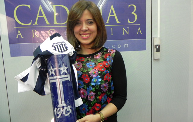 Geo con la camiseta del centenario de Talleres