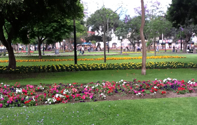 Los jardines de Lima, una de las perlas de Perú. 