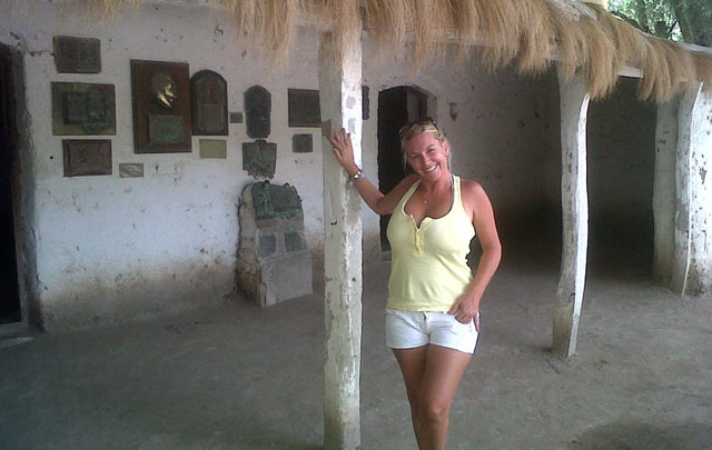 Celeste visitó la primera escuela en que Sarmiento dio clases.