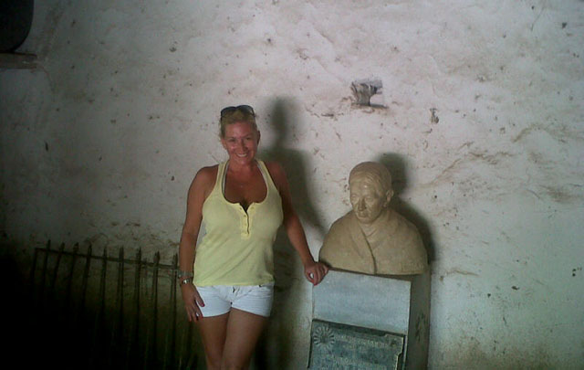 Celeste visitó la primera escuela en que Sarmiento dio clases.