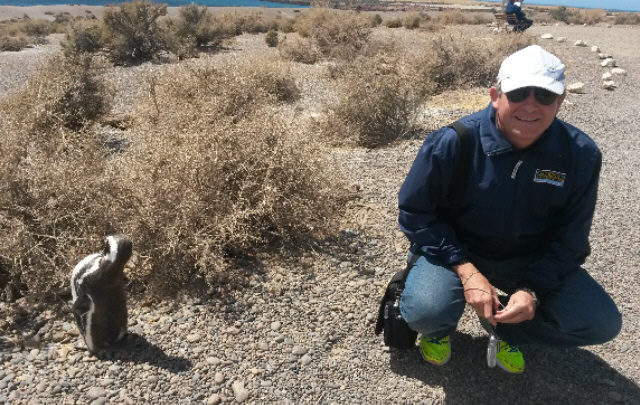 Cristian Moreschi estuvo en Punta Tombo. 