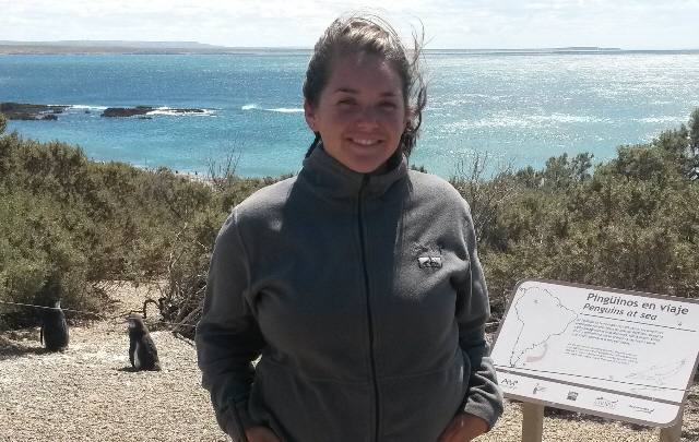 Marcia Schunk, guardafauna en Punta Tombo. 