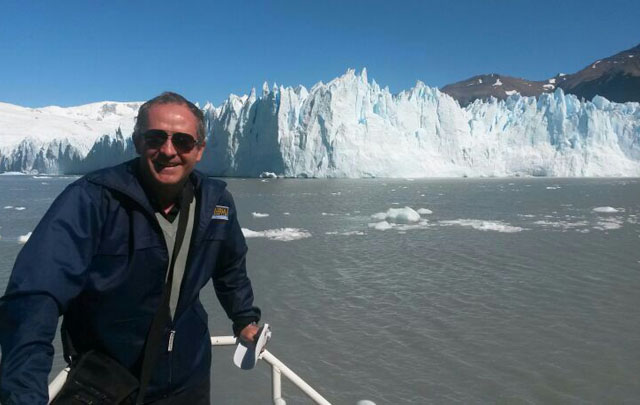 FOTO: Cristian Moreschi en el Glaciar Perito Moreno