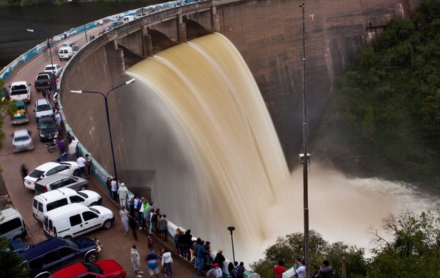 Así lucía el dique Los Molinos el lunes por la tarde.