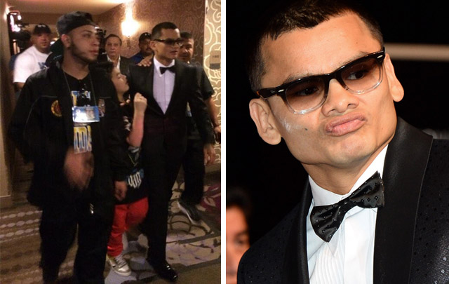 Maidana derrochó todo el glamour en la presentación de la pelea.