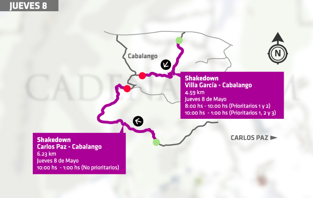 Mapa Rally 2014 - Shakedown - Jueves