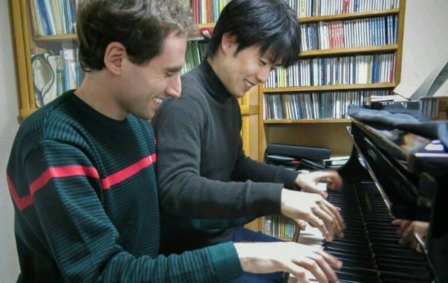 Boris Giltburg y Kotario Fukuma, durante un ensayo.