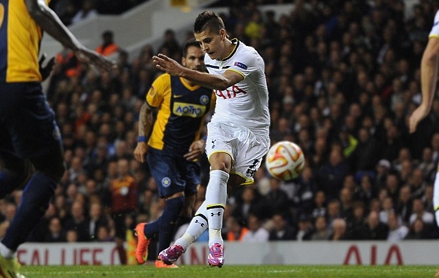 Erik Lamela clavó un golazo de rabona.