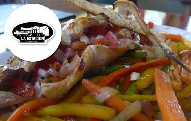 La Estación: Trucha con almendras y verduras salteadas