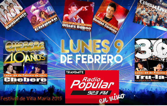 Noche del Cuarteto del Festival de Peñas de Villa Maria 2015.