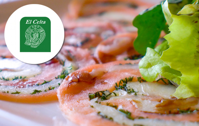 El Celta: Carpaccio bicolor de trucha y lenguado