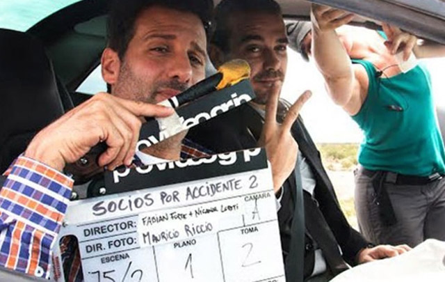 José María Listorti y Pedro Alfonso en pleno rodaje.