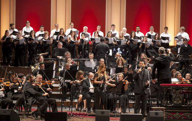 Karina y Jorge Rojas, en el Colón (Foto: @brendaaldana10)
