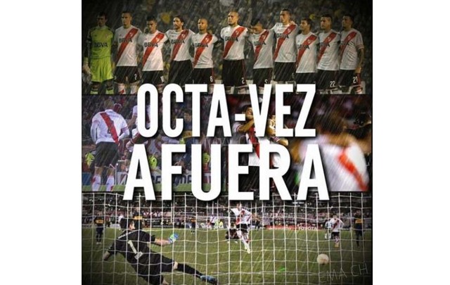 Afiches de River por la eliminación de Boca en La Libertadores.