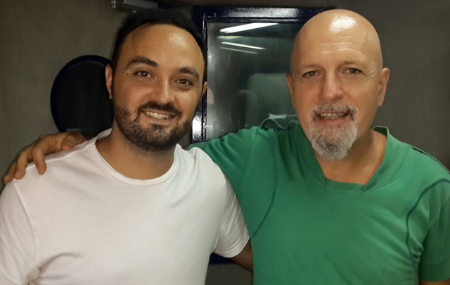 Javier Rosemberg y ''el Pelado'' Cordera en ''Subí que te llevo''.