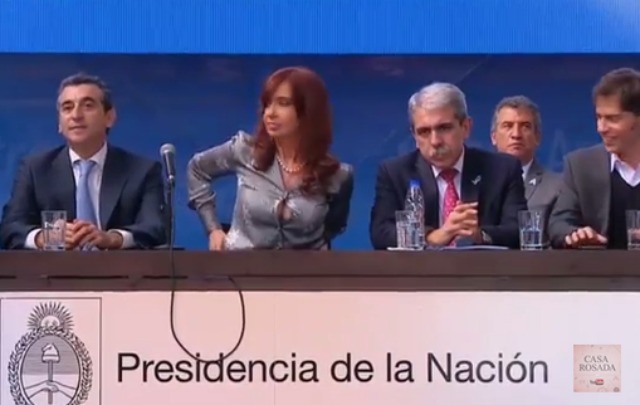 FOTO: Cristina Fernández durante el acto en Retiro (Foto: Captura de TV)