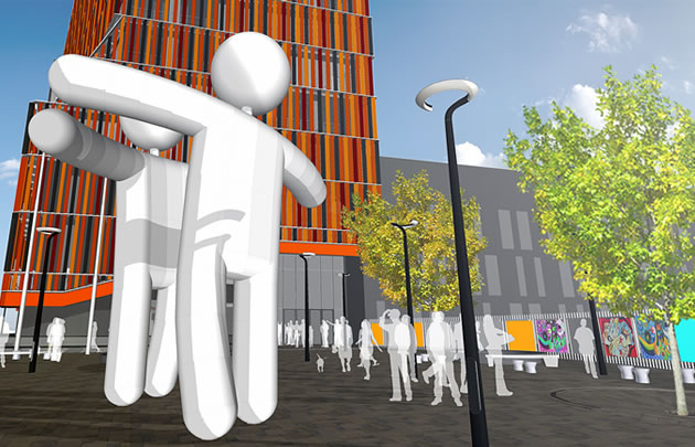 En el frente, el edificio tendrá una escultura de 7 metros de alto.