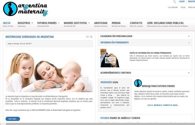 La web se especializaba en "maternidad por subrogancia".