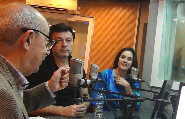 Mario Pereyra entrevistando a Carnevale y a Díaz. 