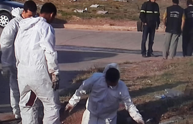 El lugar donde aparecieron los restos en una frazada.