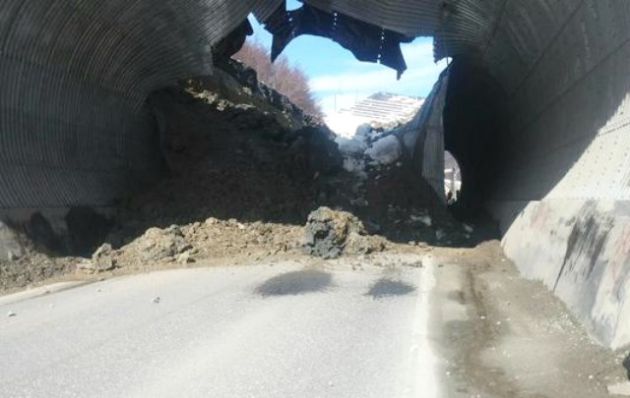 Derrumbe del túnel en Cerro Castor