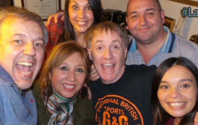 Pepe Betinotti, con sus compañeros de Radio Popular. 